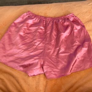 metallic pink silk shorts no rips